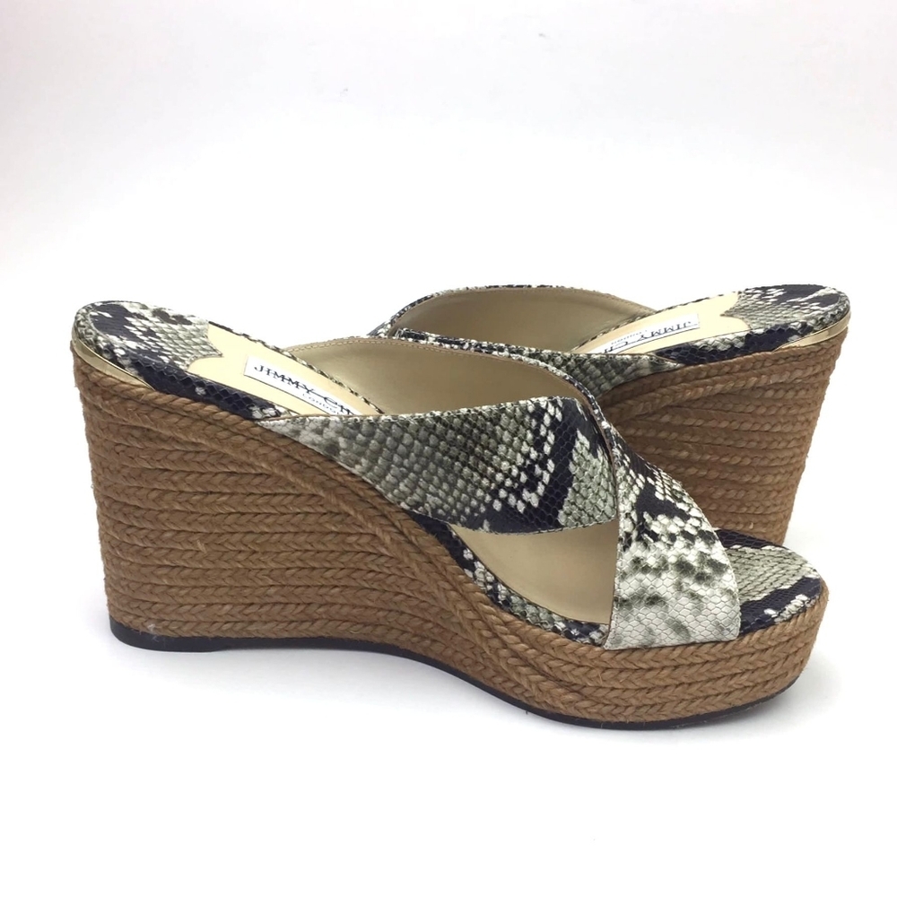JIMMY CHOO Dovina Snake Embossed Espadrille 9 - Picture 5 of 12